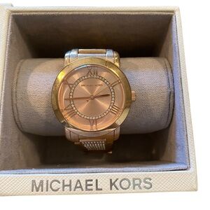 Michael Kors Rose gold tone crystal encrusted watch
